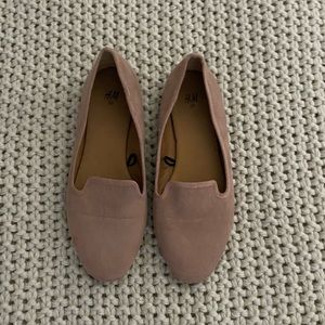 H&M Pink Blush Suede Flats Size 5.5/6